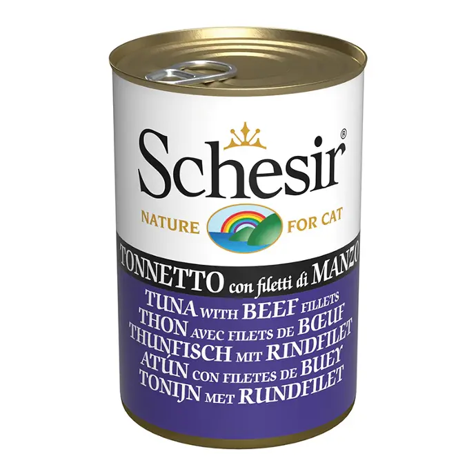 Schesir Cat Wet Food-Tuna With Beef Fillets (Min Order 85g - 14pcs)[Weight - 140g]