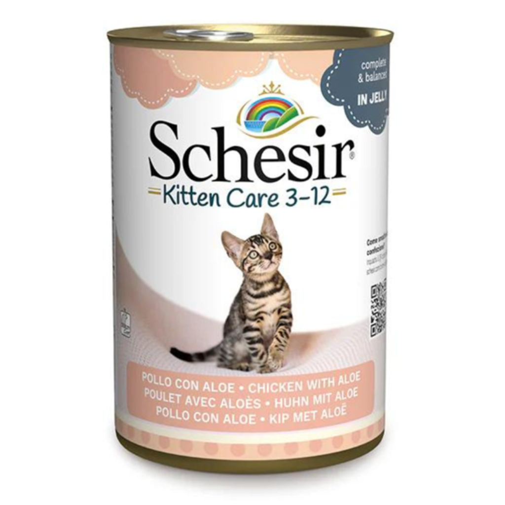 Schesir Kitten Care- Can In Jelly  3-12 Chicken with Aloe Wet Food 140g (Min Order - 24pcs)[Weight - 140g]