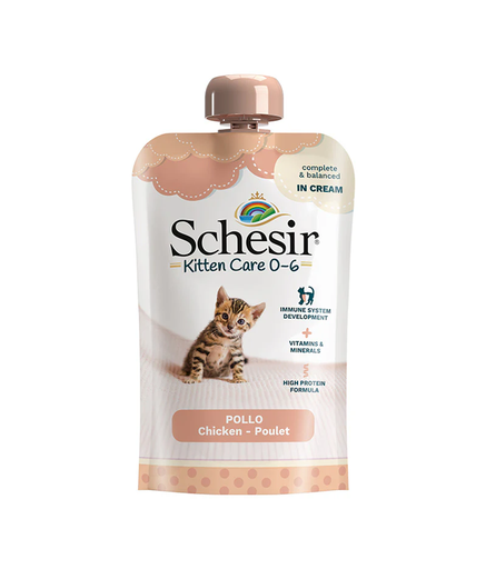 Schesir Kitten Pouch Cream 0-6 Chicken Wet Food 150g (Min Order - 5pcs)[Weight - 150g]