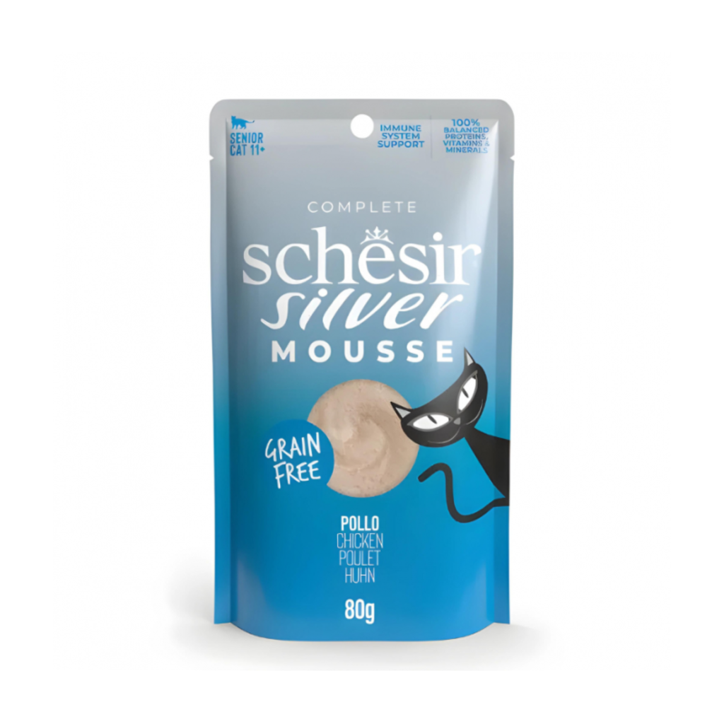 Schesir Silver Mousse Senior Cat - Chicken 80g (Min Order- 12 Pouch)