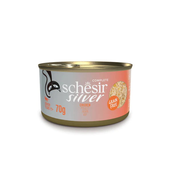 Schesir Silver Senior Cat Wholefood - Chicken 70g (Min Order- 12 Cans)