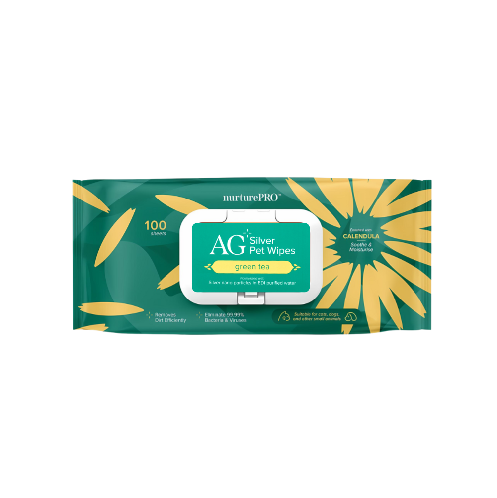  NurturePro AG+ Silver Pet Wet Wipes -Green Tea (100 Sheets/ Pack)