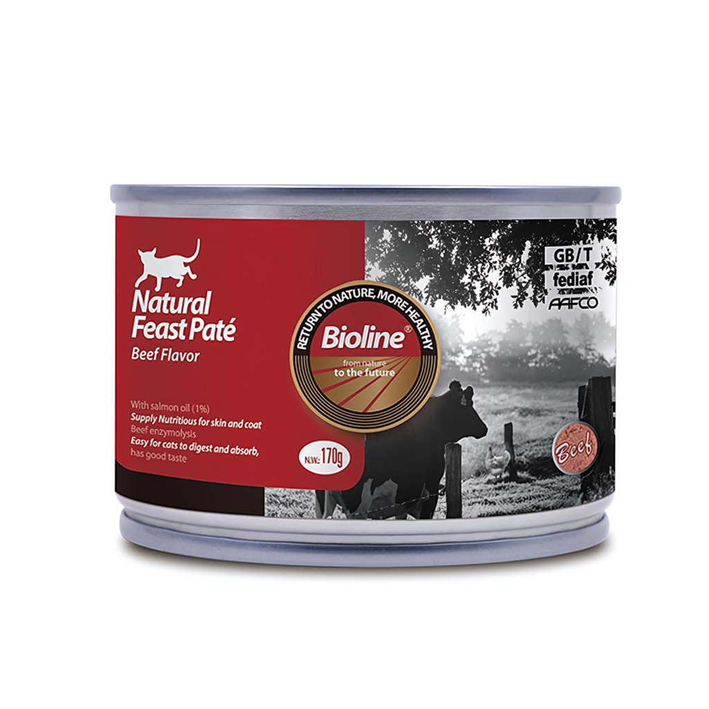  Bioline Natural Feast Pate Cat Can Beef Flavor 170g
