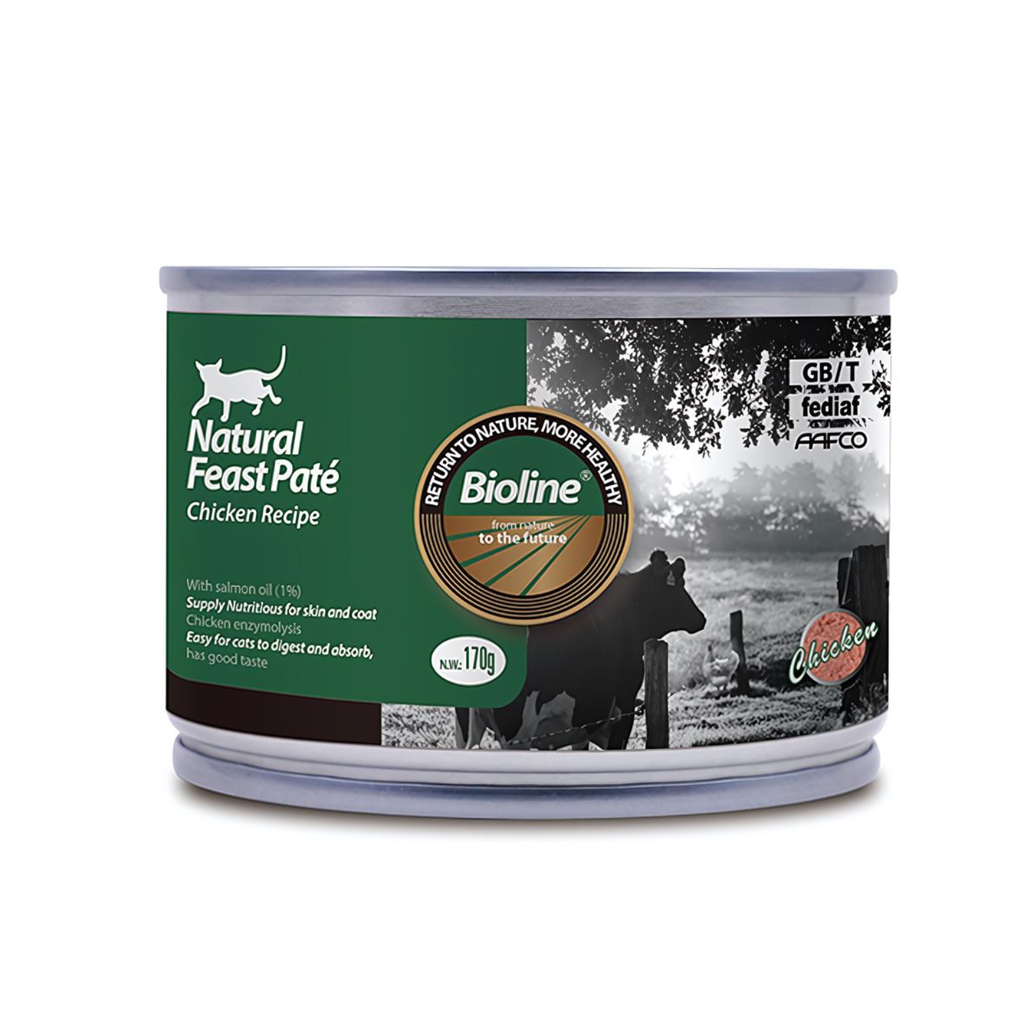  Bioline Natural Feast Pate Cat Can Chicken Recipe 170g