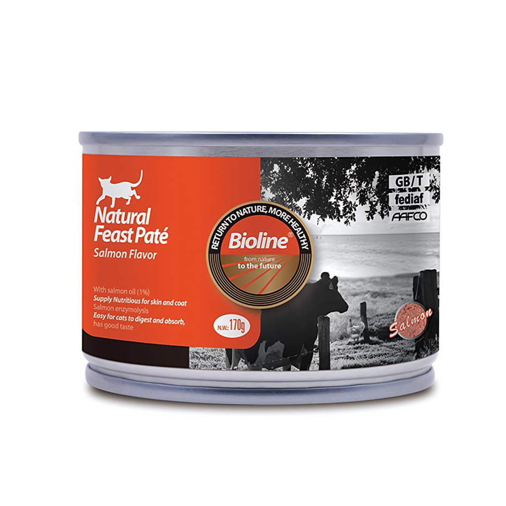  Bioline Natural Feast Pate Cat Can Salmon Flavor 170g