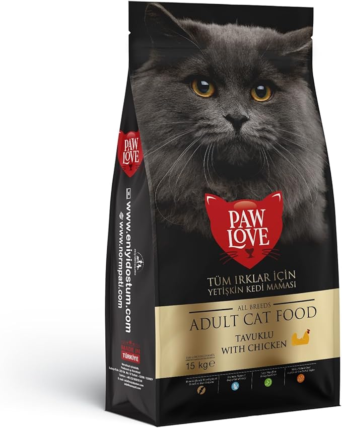 Paw Love Adult Cat Food with Chicken for All Breeds 15 Kgs