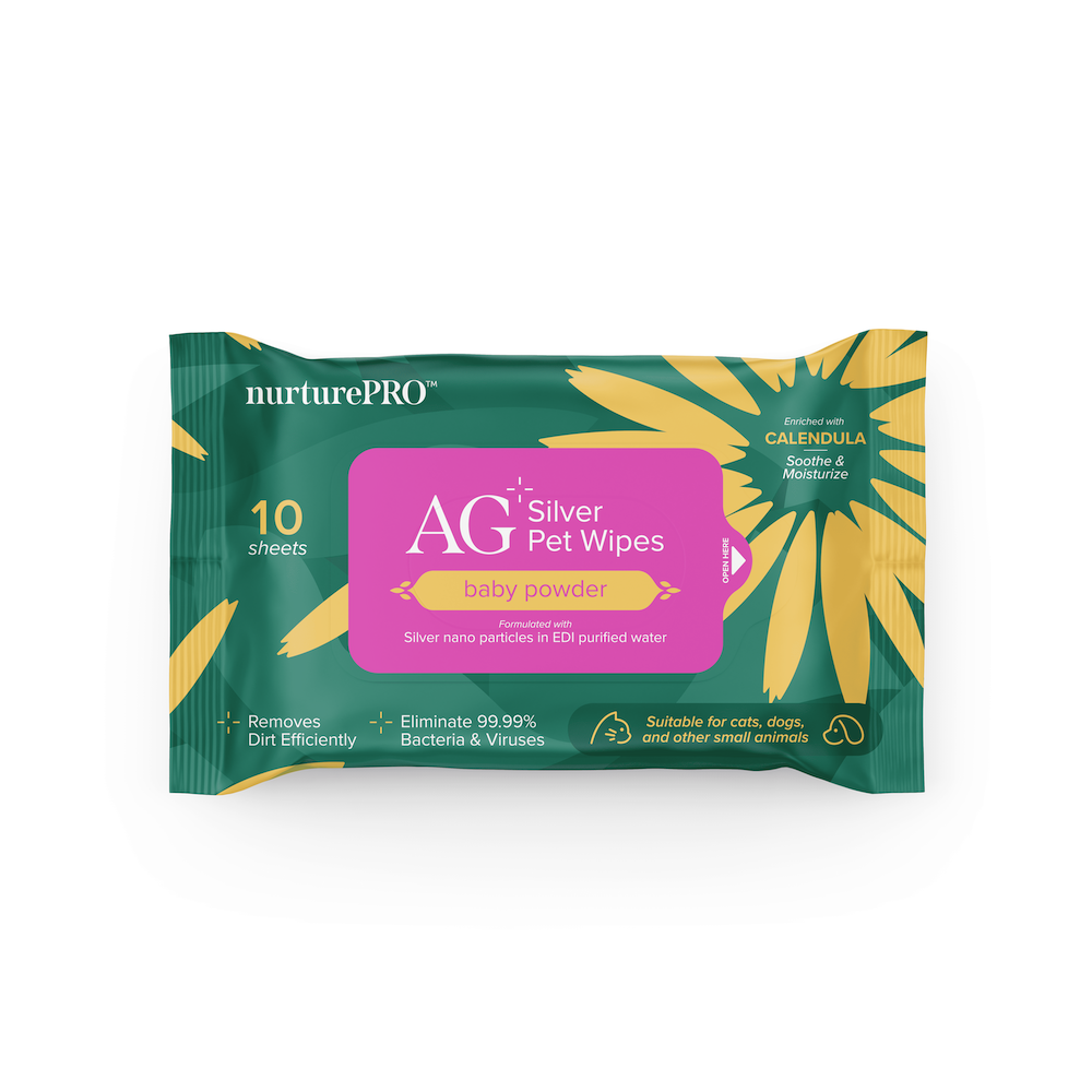 NurturePro AG+ Silver Pet Wet Wipes -Baby Powder (10 Sheets/ Pack)