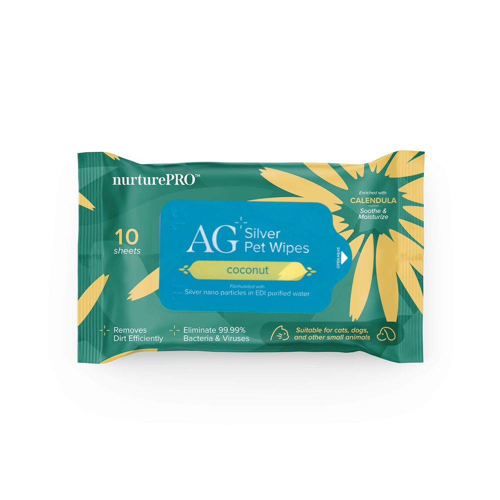  NurturePro AG+ Silver Pet Wet Wipes -Coconut (10 Sheets/ Pack) - Min Order : 6packs/Box