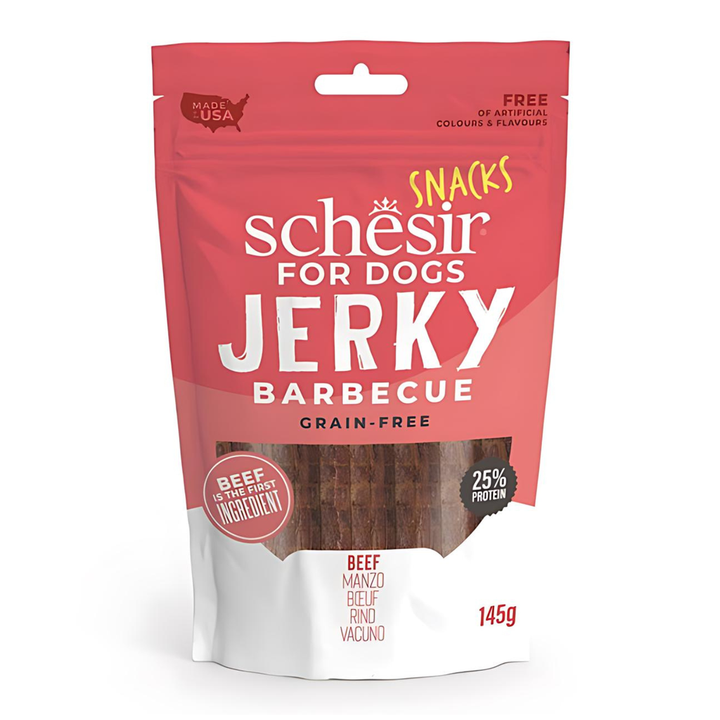  Schesir Grain-Free Dog Snacks Jerky 145g - BBQ Beef