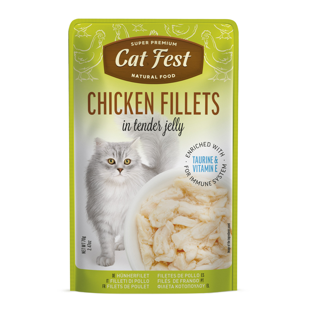  Cat Fest Chicken Fillets In Tender Jelly For Cats 70g [MOQ:12pcs]