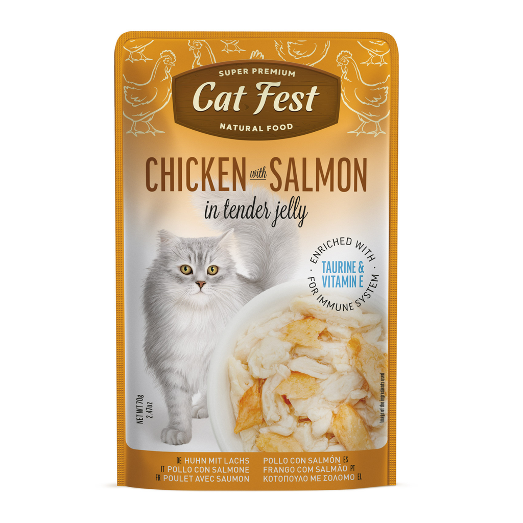  Cat Fest Chicken With Salmon In Tender Jelly For Cats 70g [MOQ:12pcs]