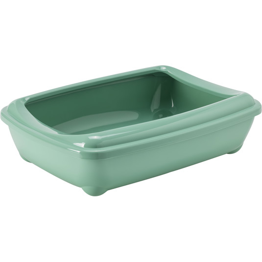 Moderna Arist-O-Tray-Cat Litter Tray [Color - Green, Size - M (With Rim)]