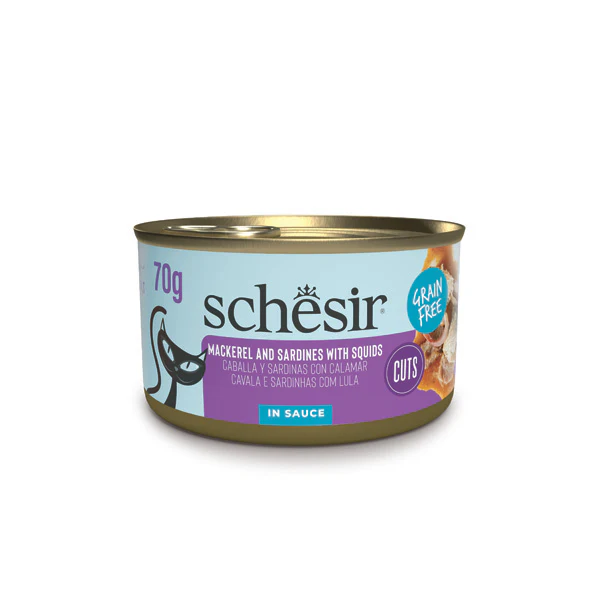 Schesir Grill Wholefood Cat Can Mackerel And Sardines With Squid 70g [Min Order:12pcs]