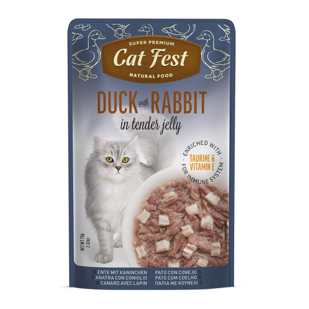 Cat Fest Duck With Rabbit In Tender Jelly For Cats 70g [MOQ:12pcs]