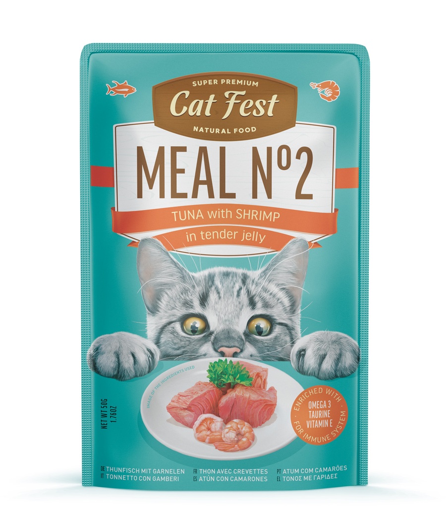 Cat Fest Meal No 2 Cat Food in Jelly-Tuna With Shrimp 50g [Minimum Order:12pcs]