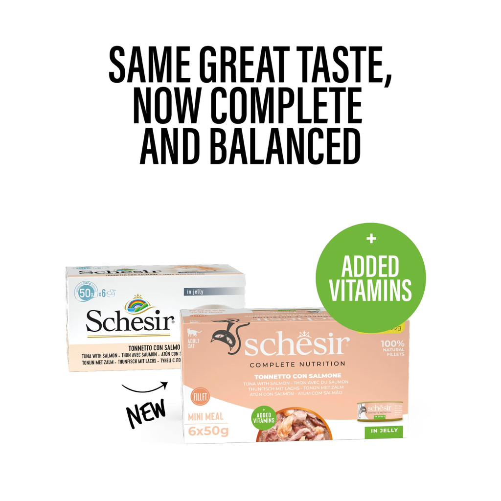Schesir Complete & Balanced Nutrition Wet Cat Food in Jelly Can[Multi pack]- Tuna With Salmon-(6X50g)
