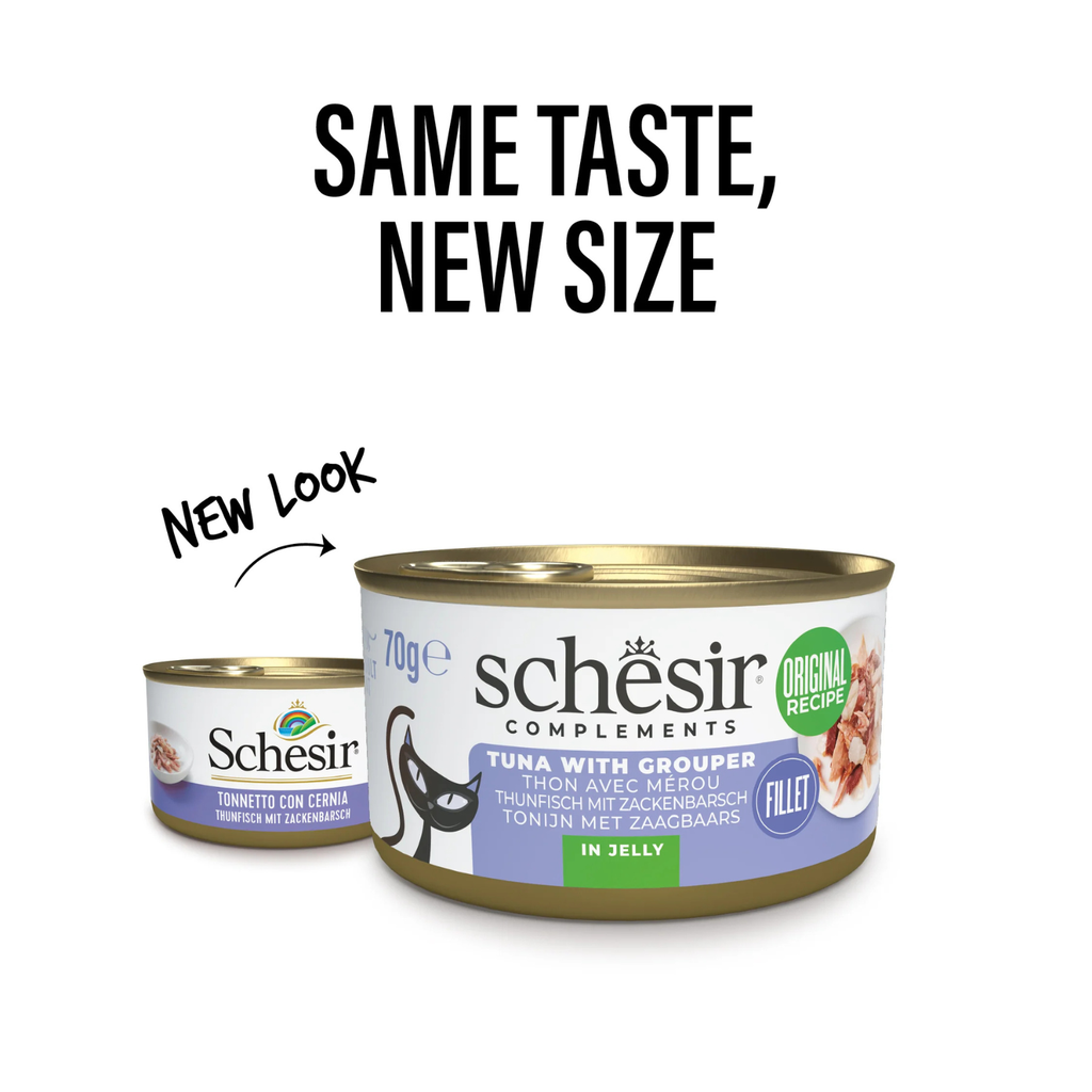Schesir Complements Cat Wet Food  in Jelly Can- Tuna With Grouper 70g [MOQ:12pcs]