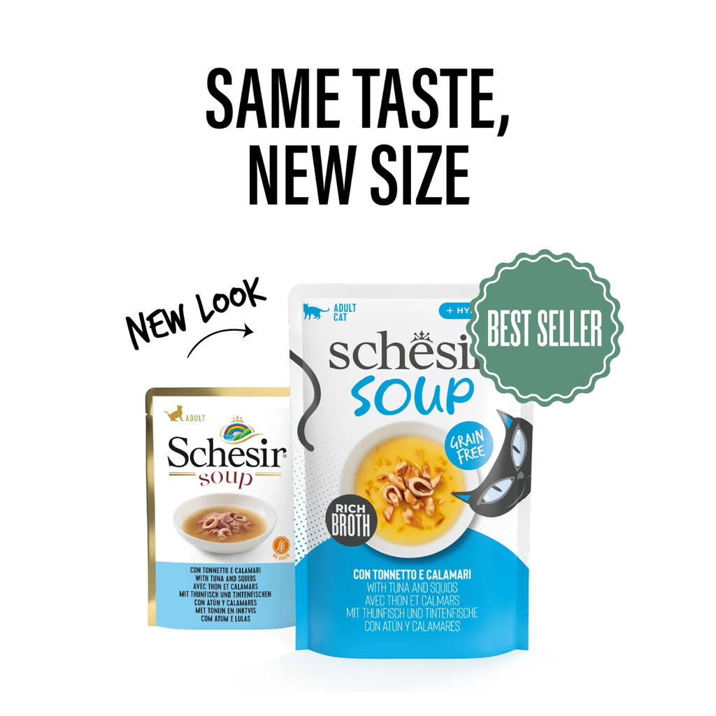 Schesir Soup Cat Wet Food in Soup Pouch-Tuna With Squid 40g [MOQ:12pcs]