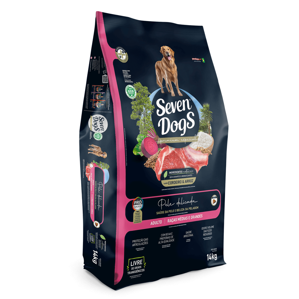 Seven Dogs Dog Food For Adult - Medium And Large Breeds-Lamb & Rice 14kg