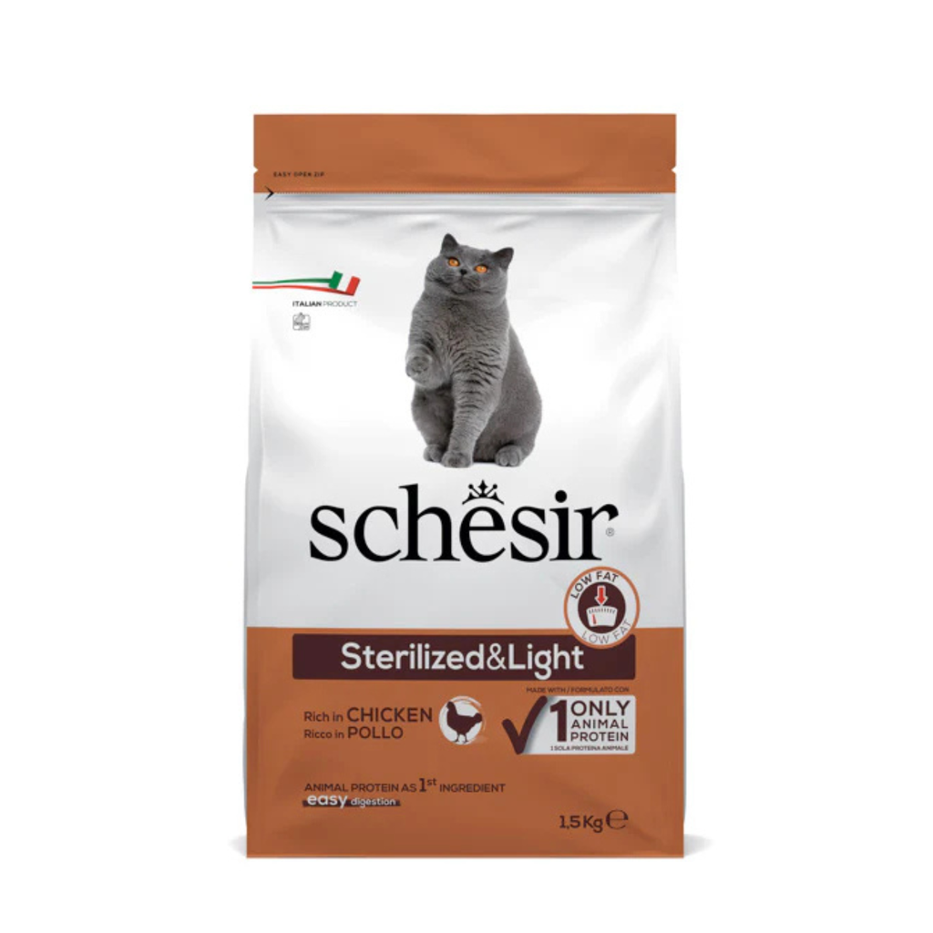 Schesir Cat Dry Food-Sterilized & Light-Chicken 1.5kg