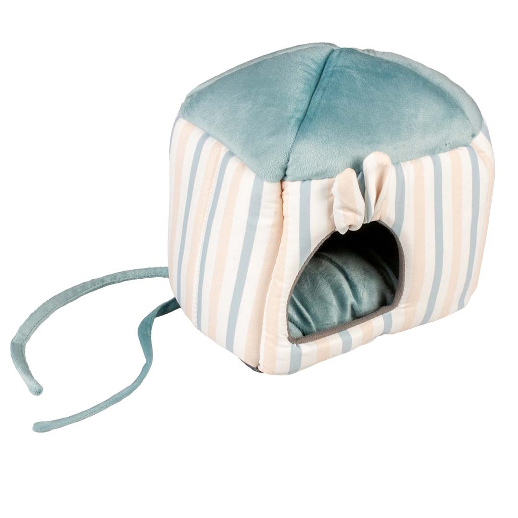 Duvo+ Striped hideway House For Small Pets-Plush S - 20x16x20cm Multicolour