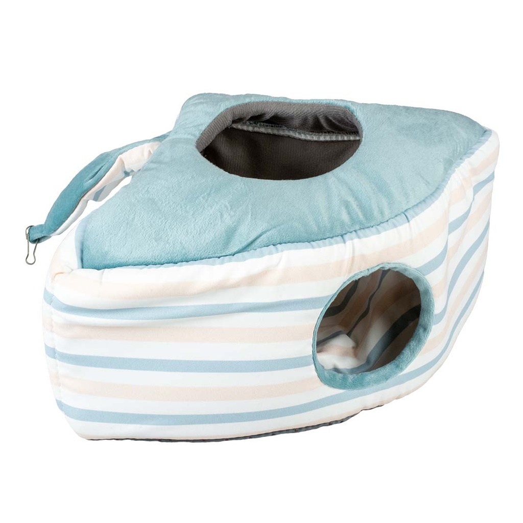 Duvo+ Striped Corner House For Small Pets-Plush M - 27x23x30cm Multicolour