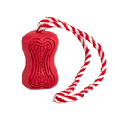 Duvo+ Rubber Dental Bone With Rope 36,5X6,5X6,5Cm Red