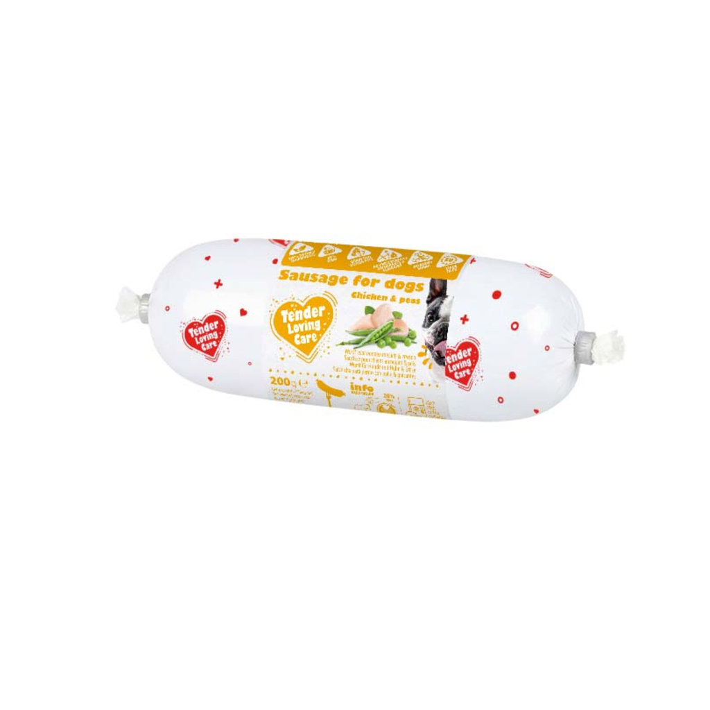 Duvo+ Sausage For Dogs - 200g [Chicken & Peas]