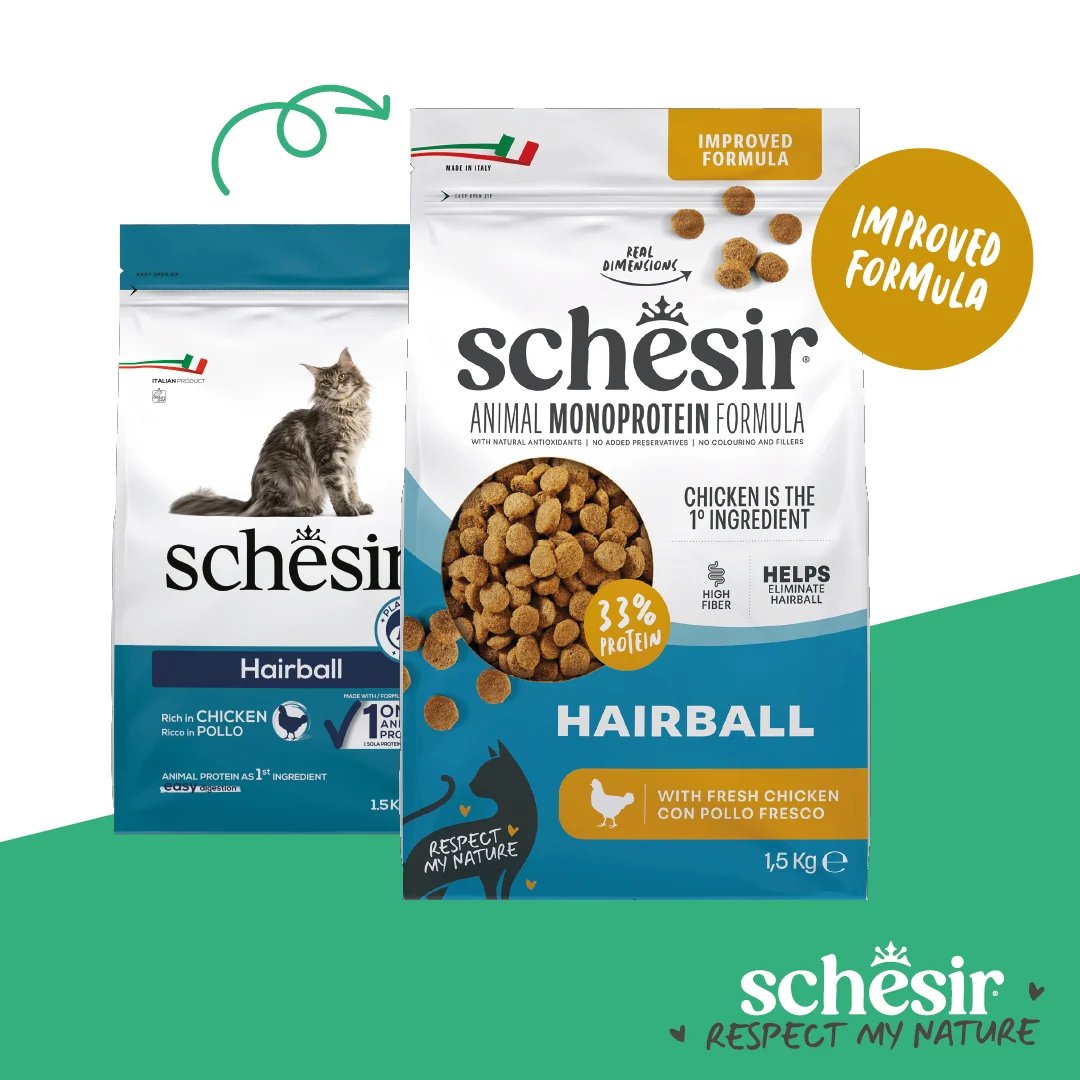 Schesir Monoprotein Adult Dry Cat Food – Hairball-Fresh Chicken-1.5kg