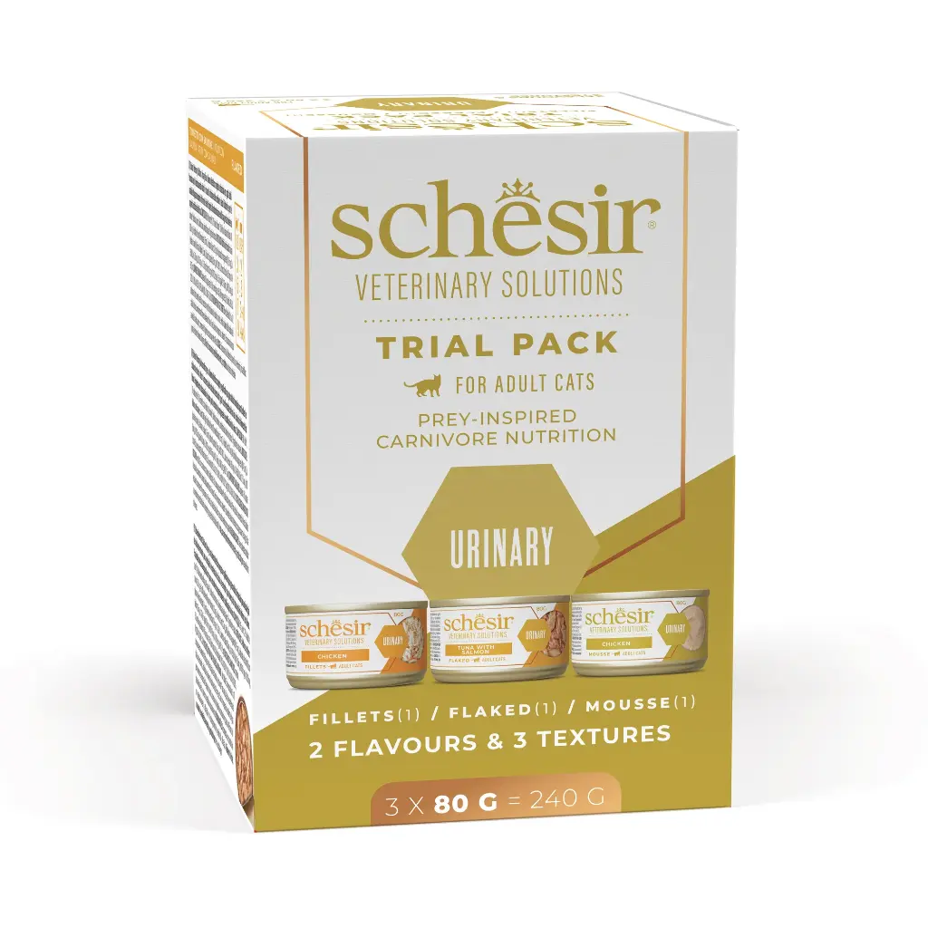 Schesir Veterinary Solutions-Urinary-Can For Cat-Wholefood Variety Pack 3x80g