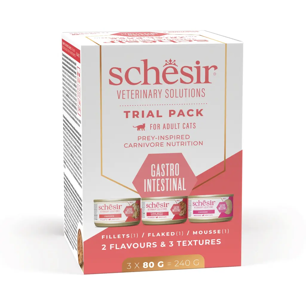Schesir Veterinary Solutions-Gastrointestinal-Can For Cat-Wholefood Variety Pack 3x80g