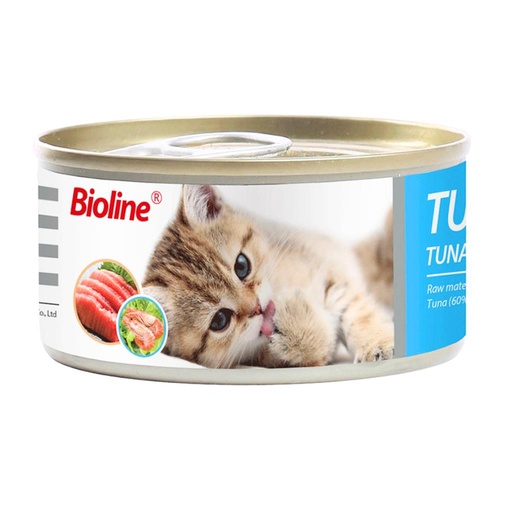 [6970117123203] Bioline Cat Tuna Can 80g -Min Order 24 pcs (24 Cans / Box)[Flavor - Tuna + Shrimp]