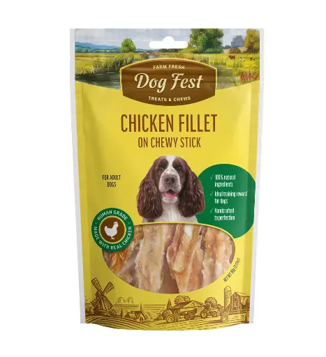 [79711168] Dog Fest Chicken Fillet On A Chewy Stick For Adult Dogs - 90g (3.17oz)[Weight - 90g]