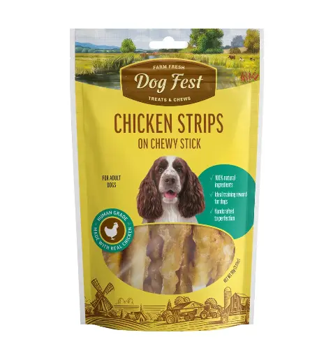 [79711199] Dog Fest Chicken Strips On A Chewy Stick For Adult Dogs - 90g (3.17oz)[Weight - 90g]