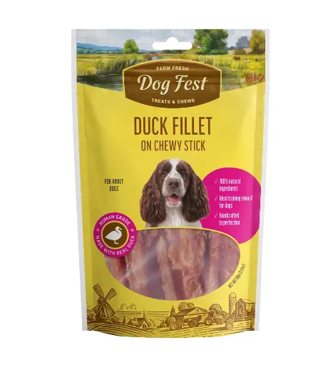 [79711793] Dog Fest Duck Fillet On A Chewy Stick For Adult Dogs - 90g (3.17oz)[Weight - 90g]