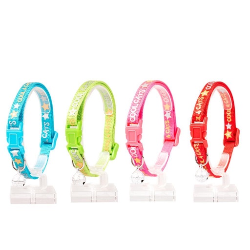 [LR11168] Duvo Cat Collar Nylon Mixed Colors 20 - 30cm / 10mm[Texture - Cool Cats]