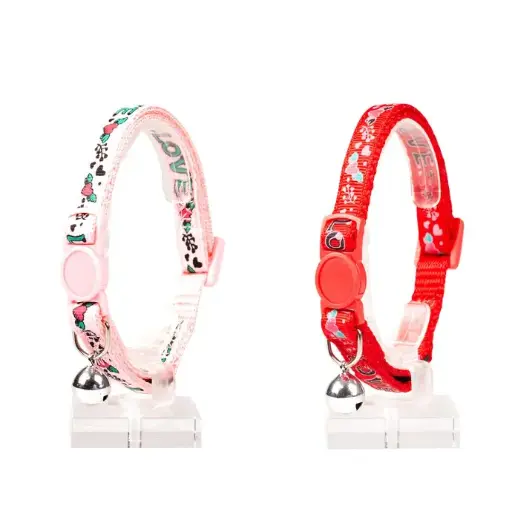[LR11167] Duvo Cat Collar Nylon Mixed Colors 20 - 30cm / 10mm[Texture - Love]