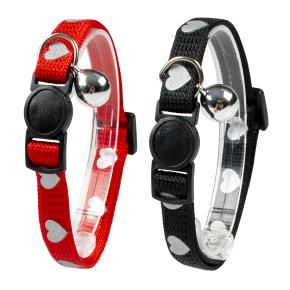 [LR11838] Duvo+ Cat Collar Hearts Reflective Mixed Colors 20-30cm / 10Mm