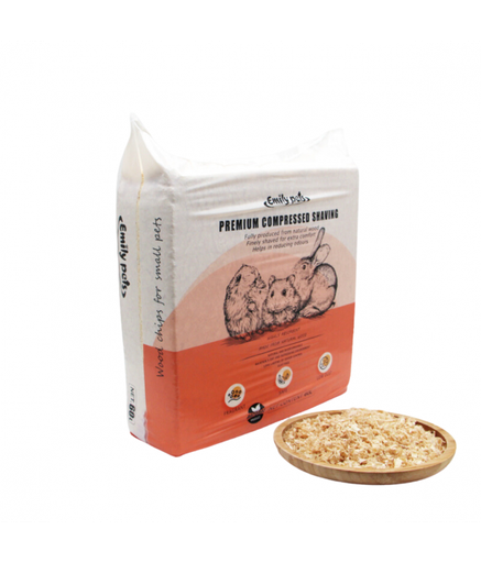 [6952054903087(UAE BAR)] Emily Pets Premium Compressed Wood Shaving 60L[Flavor - Unscented]
