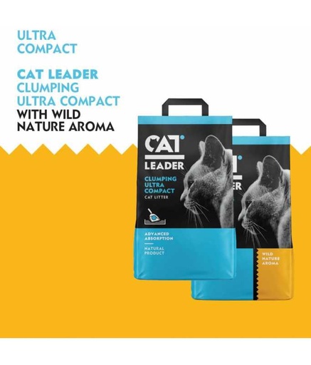 [5200357801472] Geohellas Cat Leader Clumping Ultra Compact Cat Litter[Weight - 10kg, Flavor - Baby Powder]
