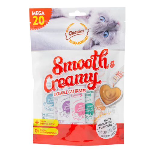 [GN12039] Gnawlers Smooth & Creamy Lickable Cat Treats (20pcsx15g) - Mix Flavour
