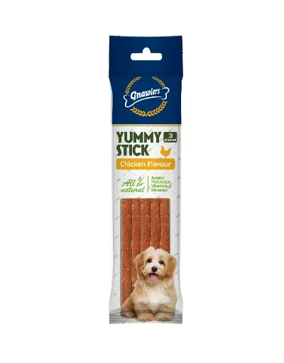 [GN05970] Gnawlers Yummy Meaty Stick For Dogs  Chicken Flavour ×3pcs (20g)