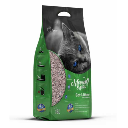 [6973373204471] Meow Mates Bentonite Cat Litter - Apple Scent 16L-10kg