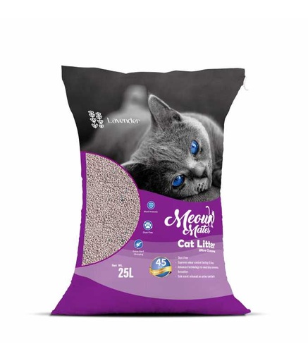 [6973373204501] Meow Mates Bentonite Cat Litter - Lavender Scent 25L-20kg
