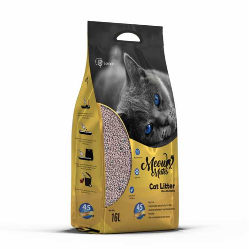 [6973373204440] Meow Mates Bentonite Cat Litter - Lemon Scent 16L-10kg