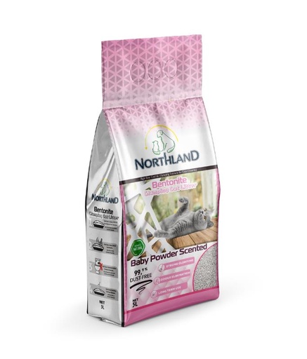 [NL-5L-BP] Northland Bentonite Clumping Cat Litter - Baby Powder [Volume - 5L]