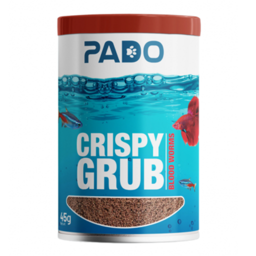 [PD-84902] Pado Crispy Grub Blood Worms Fish Food 45g (500ml)[Weight - 45g]