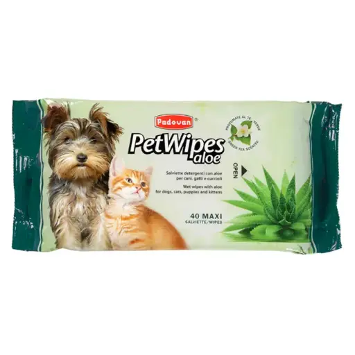 [PP00464] Padovan Pet Wipes Talc (40 Wipes)