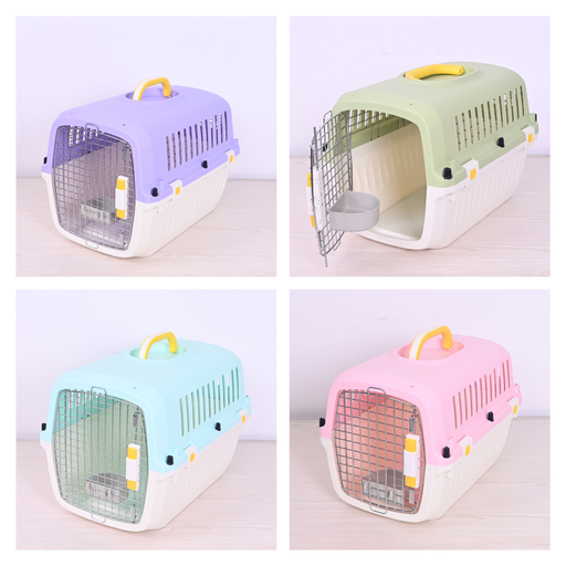 [HC040-L50]  Pet Mode Plastic Pet Carrier 50x35x34cm (Assorted Colors) HC040-L50-[IATA Approved]