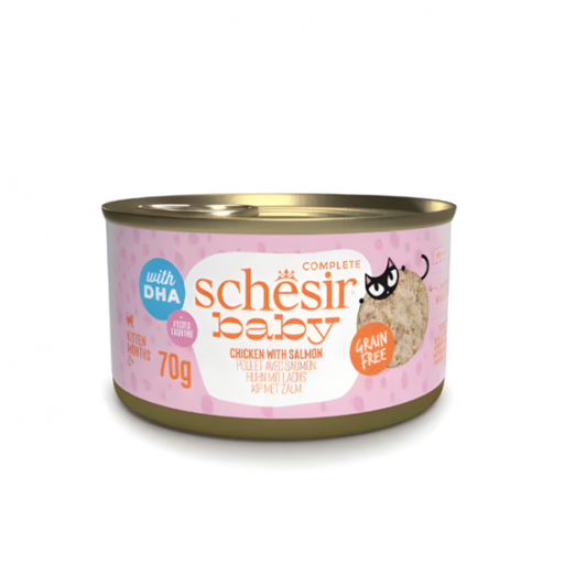 [SCINV21111103] Schesir Baby Kitten Wholefood - Chicken With Salmon 70g (Min Order- 12 Cans)